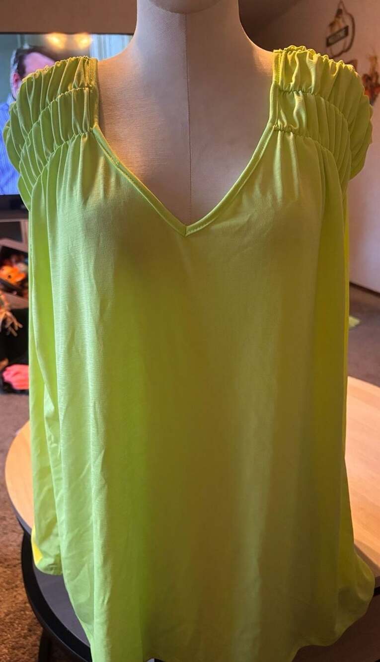 Dear Scarlett Neon Yellow Ruched top